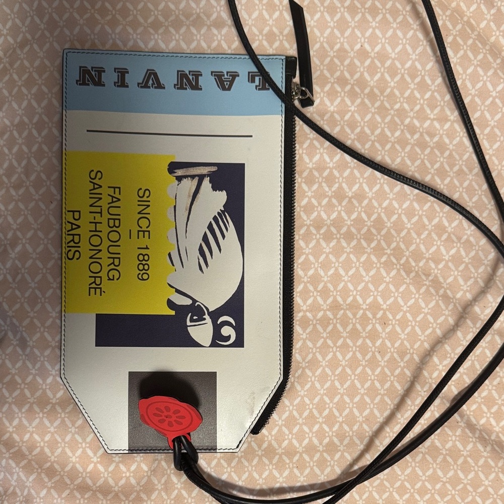 Lanvin Blue and Yellow Graphic Crossbody Bag